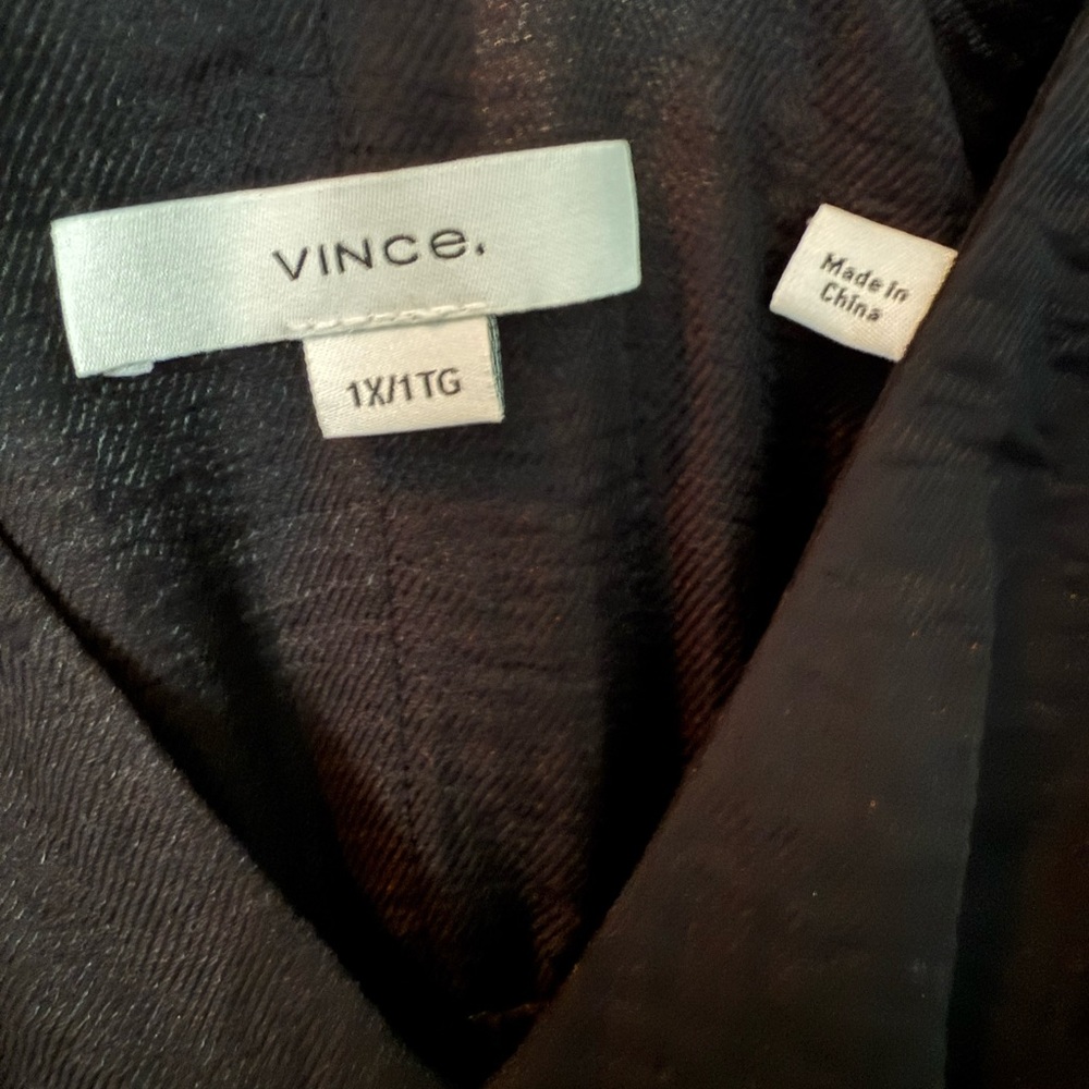 Vince Black Smocked Tiered Midi Dress plus 1X - Picture 4 of 13